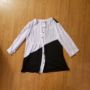 Black and White Blouse